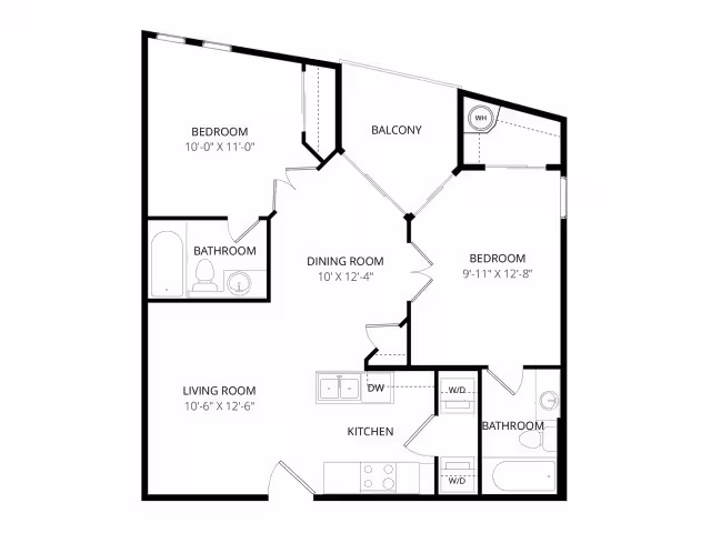 2 Beds • 2 Bath B3071 floor plan